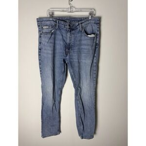 Calvin Klein Jeans Mens Jeans 38x32 Blue Slim‎ Fit Denim Pants Casual
